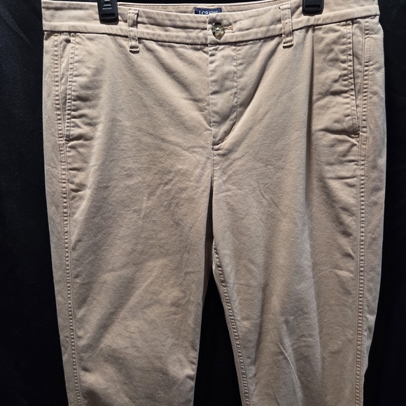 J. CREW Classic Preppy Ankle Cropped Stretch Khaki Chinos Work Pant SZ 12 - Picture 2 of 10